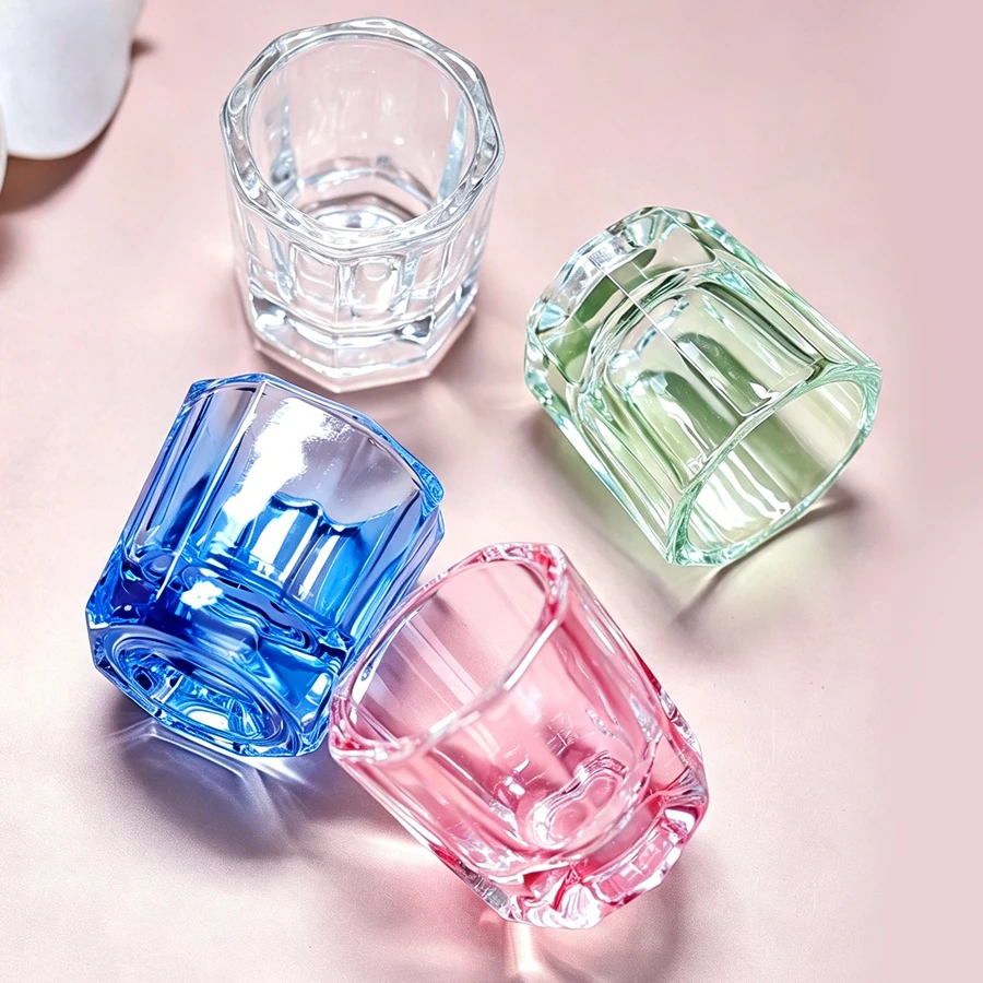 Acrylic Powder Clear - クリアクリスタルガラスダッペンディッシュ、アクリルパウダー液体モノマーホルダー、ネイルブラシ洗浄ボウルカップ、マニキュアツール