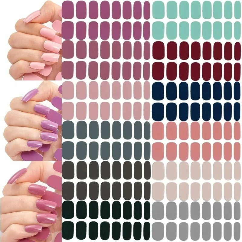 Nail Art Xl - 女性・女の子向けネイルステッカー 新登場 12シート×16枚 フルラップネイルポリッシュストリップ、自己粘着ジェルネイルアートデカール