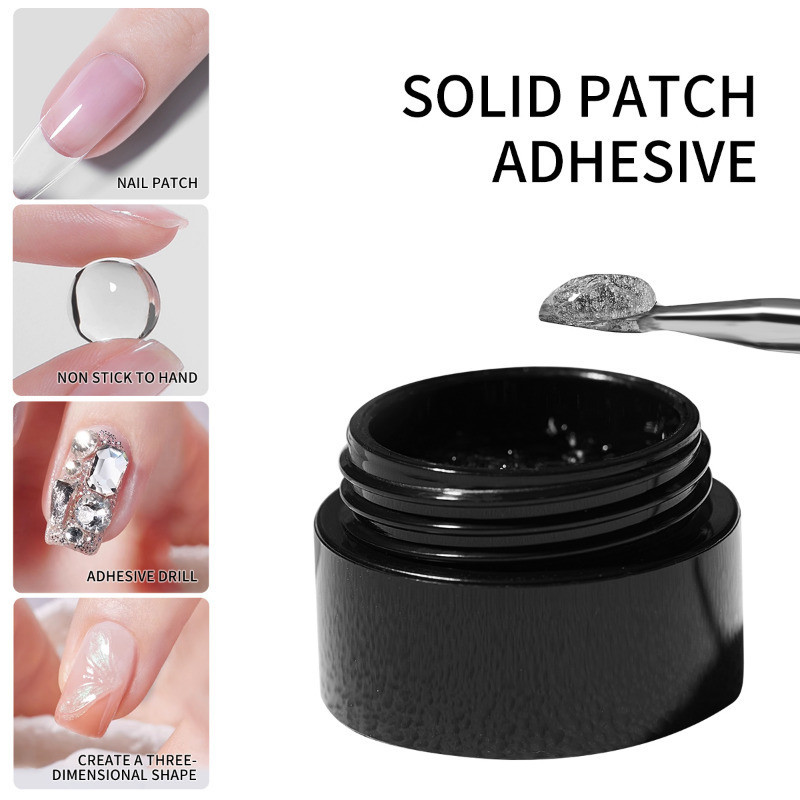 Nail Art Full Color - 3 ピース/セットソリッドネイルチップジェルソリッドステッカーネイルチップ接着剤接着剤パッチ接着剤 UV ジェルネイルアート