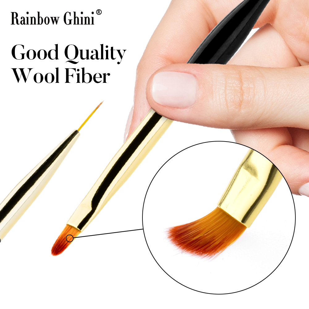 Nail Art Rainbow - レインボーギニ 3本セット デュアルヘッドネイルアートブラシ DIYライナー＆カービングペン 細部塗装ツール マニキュアサロン初心者向け