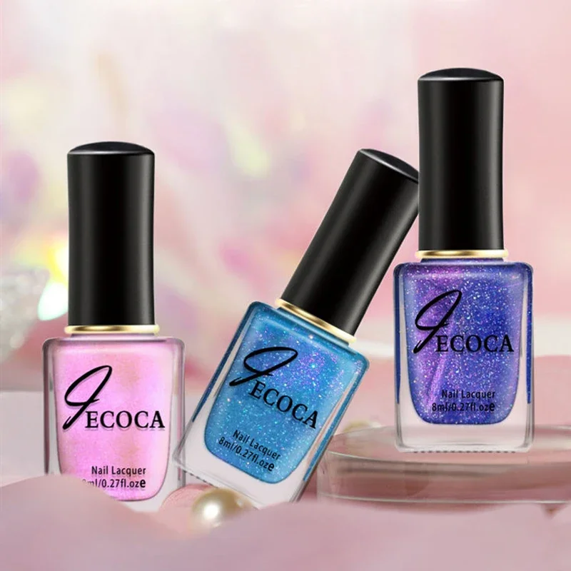 Nail Art Rainbow - レーザーグリッターマニキュアレインボーマニキュアレーザーワニスシャイニンググリッターネイル 3-in-1 水ベースの Nagel ネイルアートツール