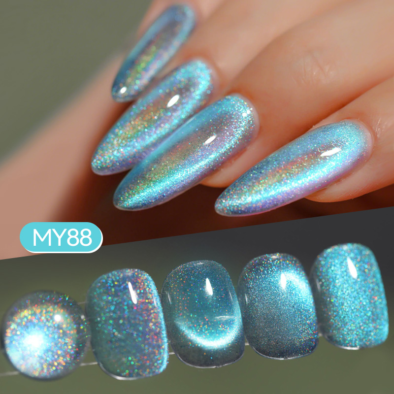 Nail Art Rainbow - BORN PRETTY 10ml アイスブルーレッドレインボーグリッターキャットマグネットジェルネイルポリッシュスパークリングウルトラシャインフラッシーセミパーマネントUVヴァーニッシュ