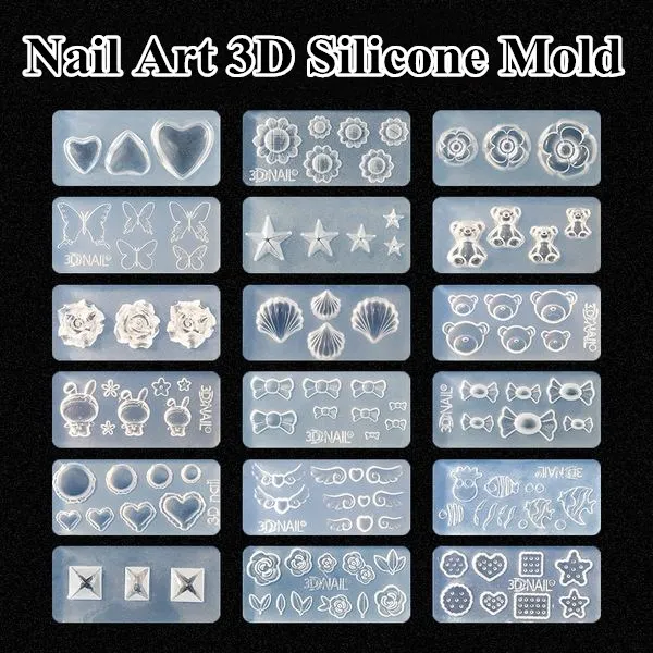 Nail Art Xl - M155-239 3Dアクリルネイルアートデコレーション用シリコンモールド DIYデザイン シリコンネイルアート マニキュア ネイルアート