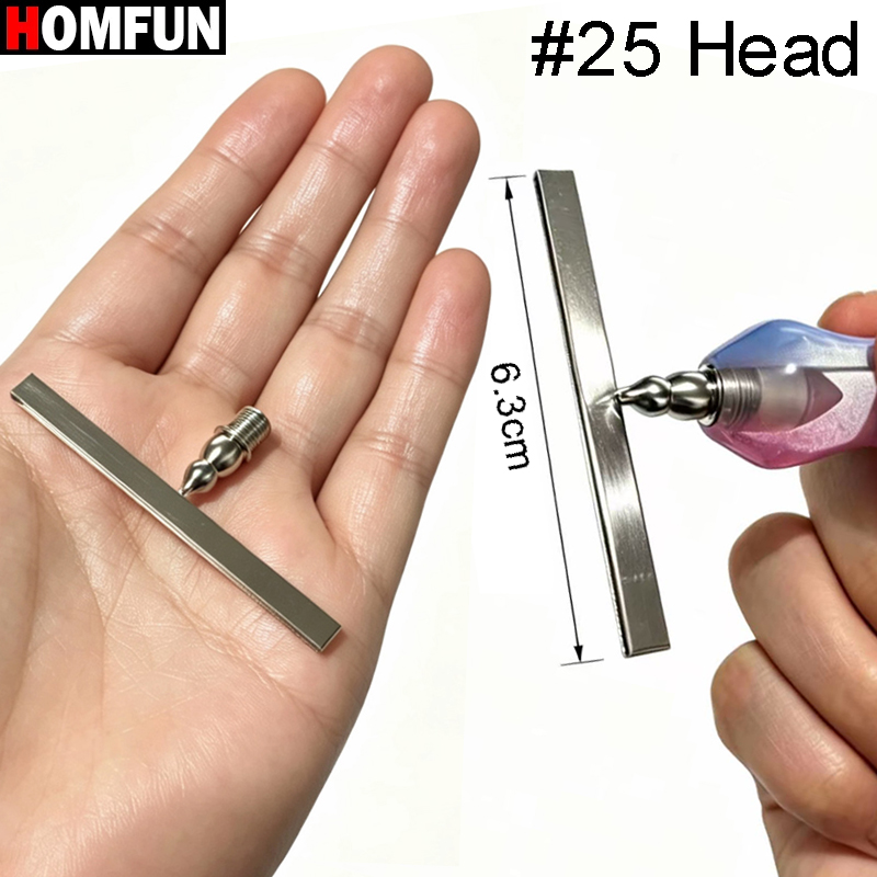 Nail Art Full Color - HOMFUN 新型25ヘッドダイヤモンドペインティング用大型ロングペン先、薄型多機能ステンレス鋼製ネジ式ペン先刺繍ネイルアート