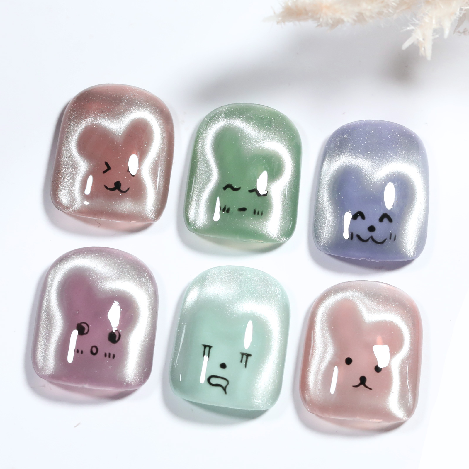 1/4個入り ウサギ/クマ/ハート型 キャッツアイマグネット - Nail Art Full Color のレビューと価格