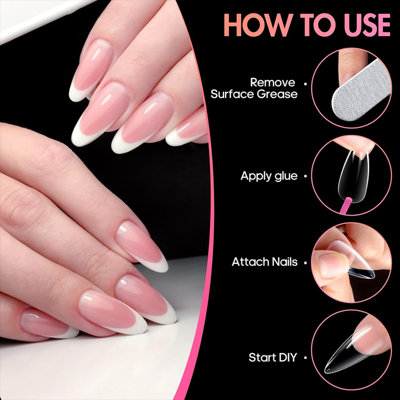 超短いアーモンド型Xスタイルネイルチップ - 120ピース、 - Nail Art Xl のレビューと価格