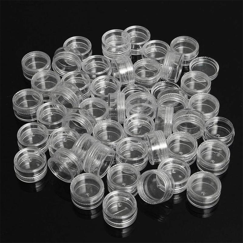 50 個の空の透明なプラスチック化粧品瓶ポット詰め替え可能な - Nail Art Inspo のレビューと価格