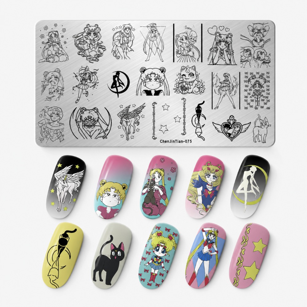 セーラームーンアニメネイルスタンピングプレート、かわいい漫画 - Nail Art Inspo のレビューと価格
