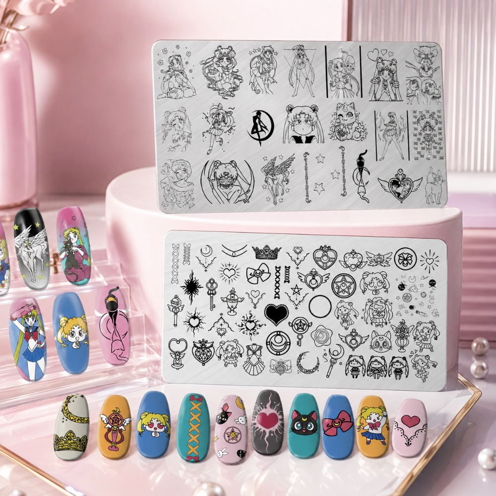 セーラームーンアニメネイルスタンピングプレート、かわいい漫画 - Nail Art Inspo のレビューと価格