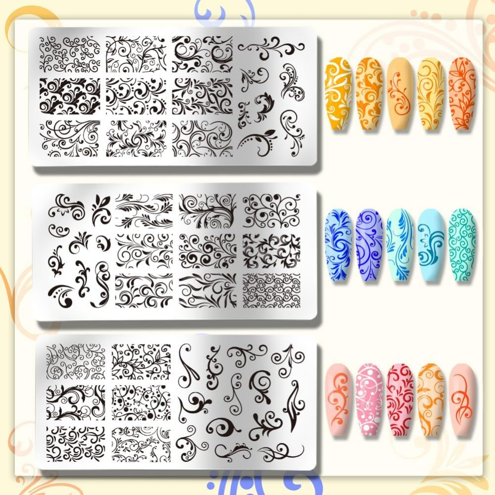 3 個スワールパターンネイルアートテンプレートフレンチネイル - Nail Art Inspo のレビューと価格