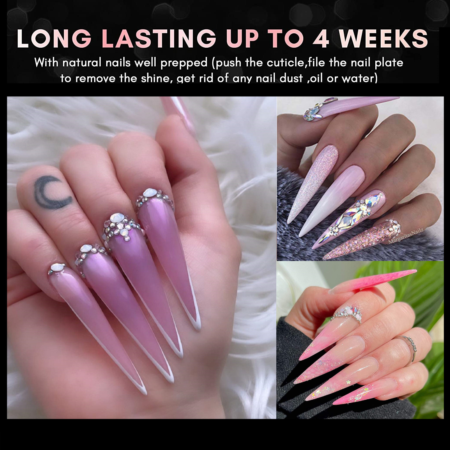 エクストラロングスティレット-つけ爪,マニキュアアクセサリー - Nail Art Xl のレビューと価格