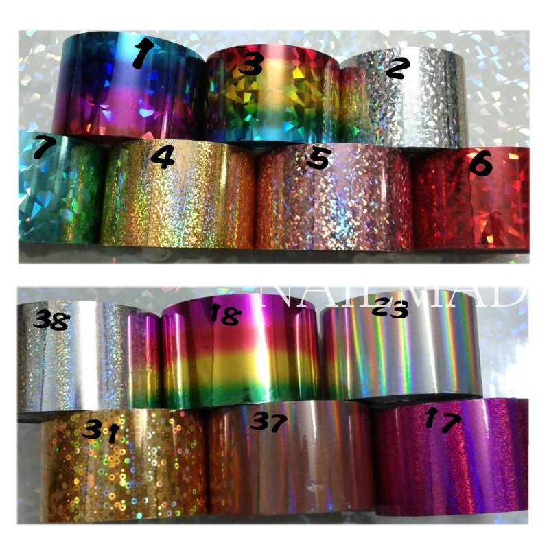 ホログラフィックネイルアートステッカー,120m x 4cm - Nail Art Xl のレビューと価格