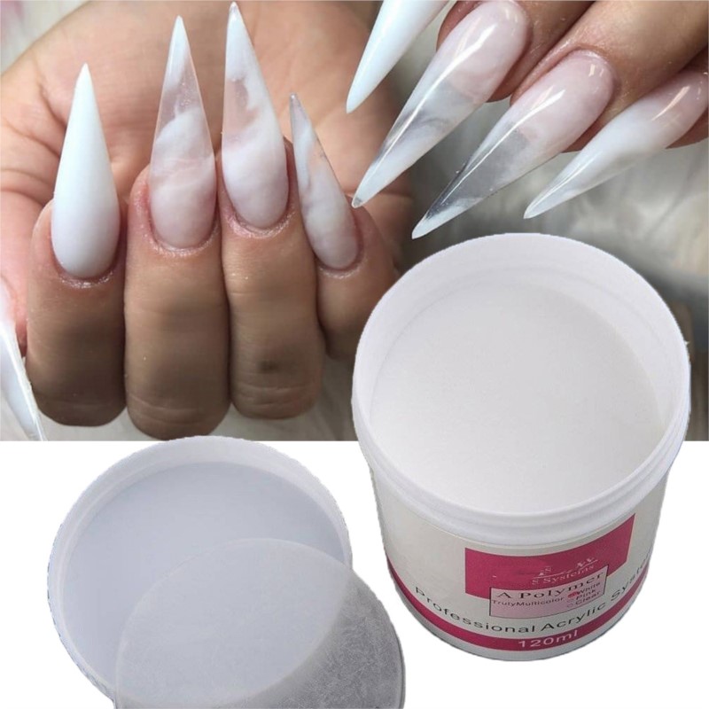 ネイルチップ用アクリルパウダー,1ポット,120ml,4オン - Acrylic Powder Clear のレビューと価格