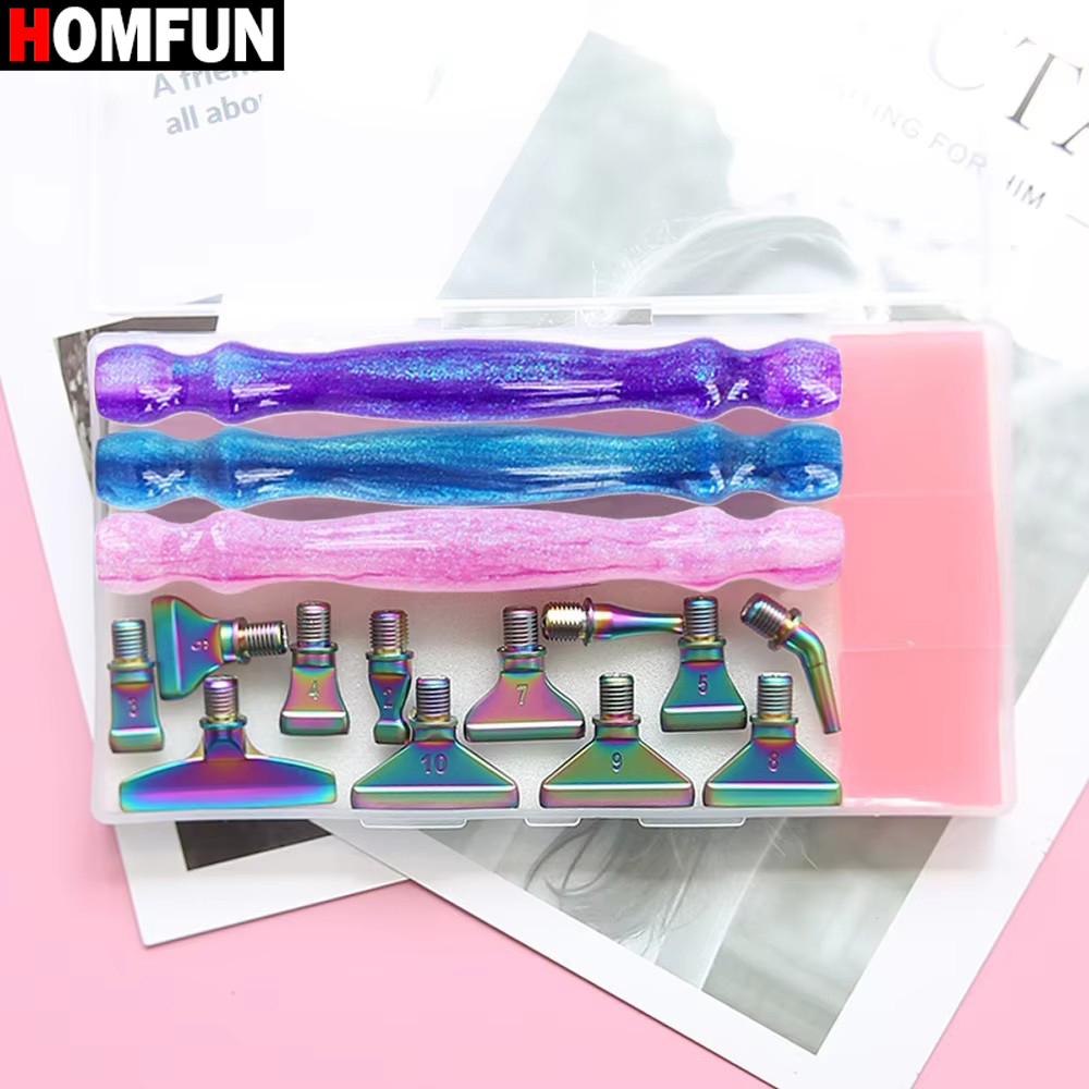 Homfun-多機能パープルメタルチップ付きダイヤモンドペイ - Nail Art Full Color のレビューと価格