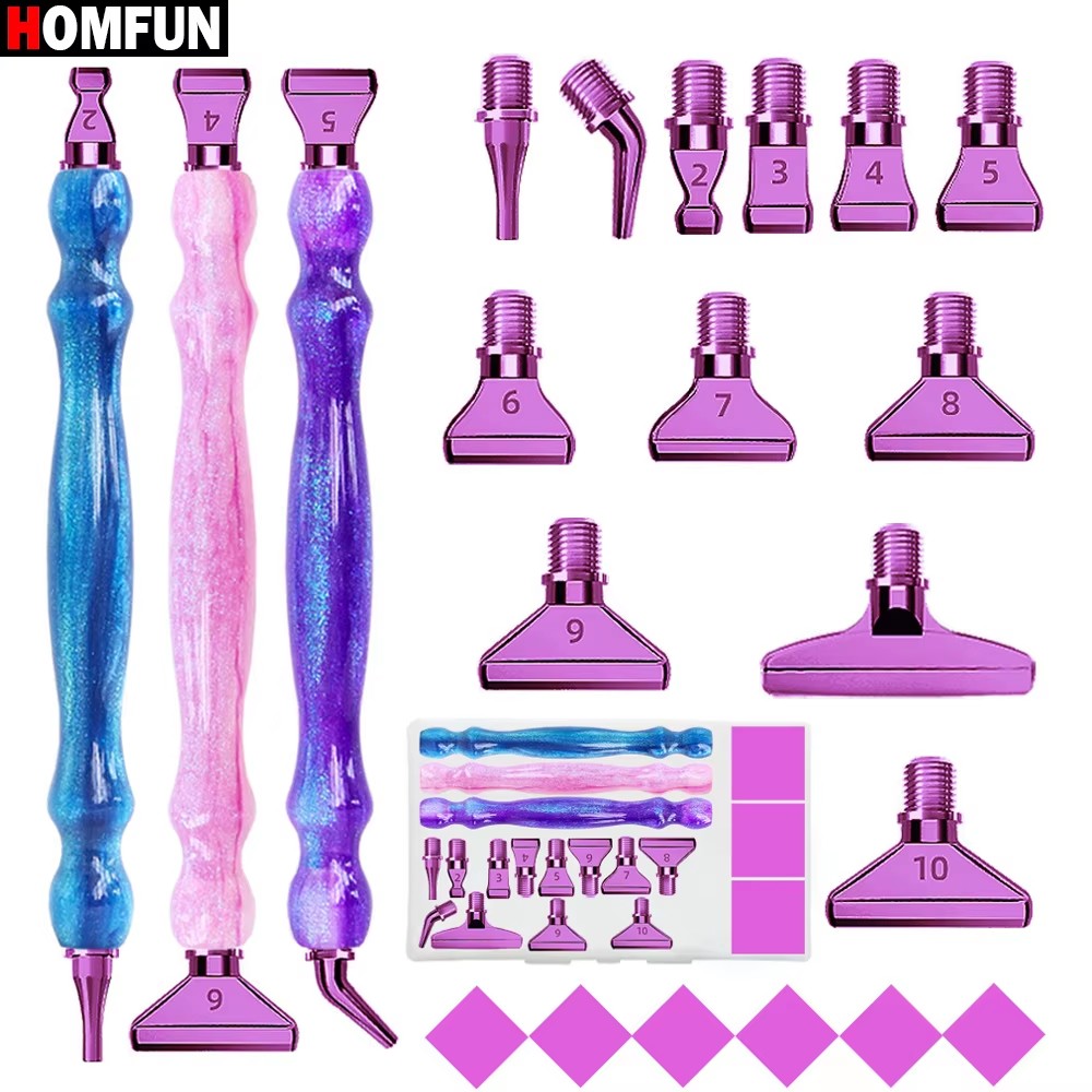 Homfun-多機能パープルメタルチップ付きダイヤモンドペイ - Nail Art Full Color のレビューと価格
