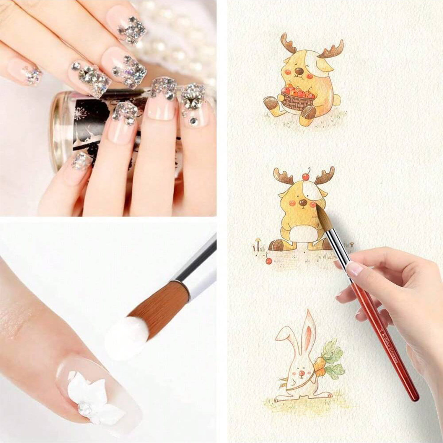 3 個コリンスキーマホガニーステムアクリルネイルブラシマニキ - Nail Art Mahogany のレビューと価格