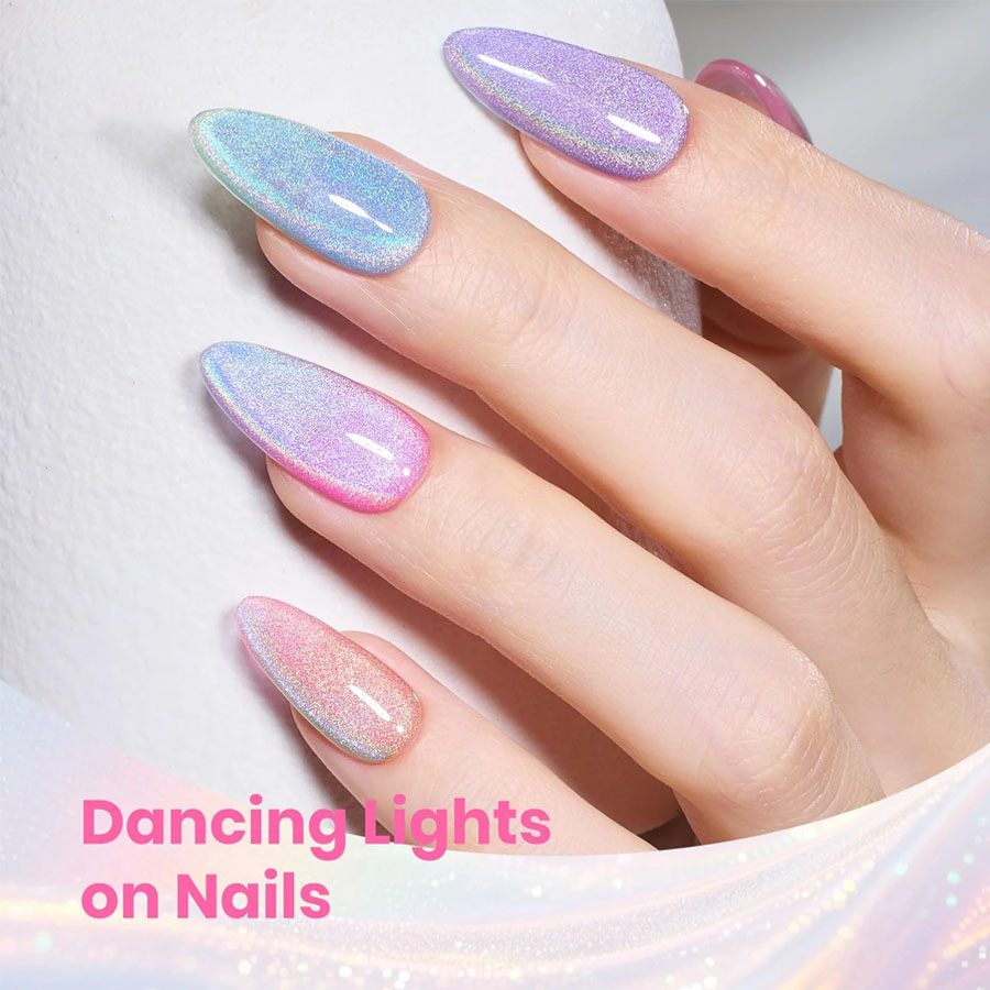 QAZIXU 1/6個入り レインボーキャッツアイジェルネイ - Nail Art Rainbow のレビューと価格