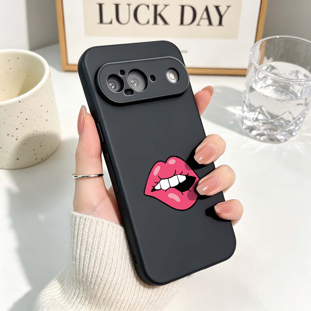 赤い唇ネイルアート柄スマホケース Google Pixel  - Nail Art Xl のレビューと価格