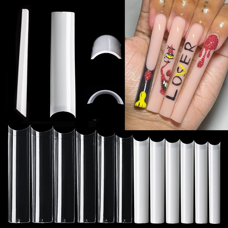偽の正方形のネイルチップ,500個,短くて角度のない,フラン - Nail Art Xl のレビューと価格