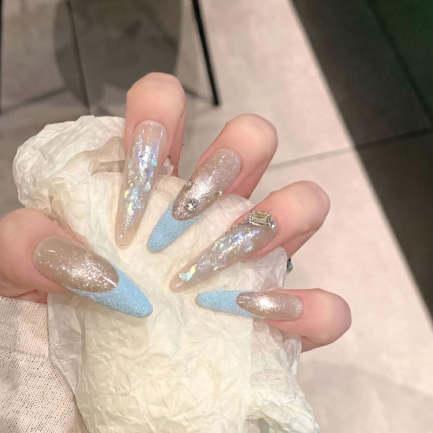 プレスオンネイル 10枚入り パープルファンタジーフレンチマ - Nail Art Wedding のレビューと価格