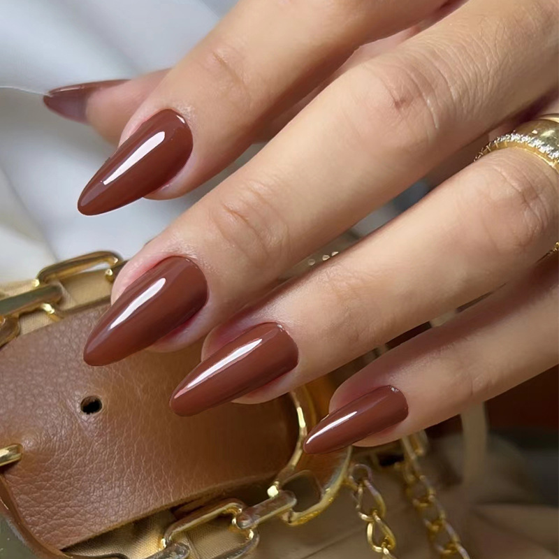 24枚入りソリッドカラーフェイクネイルセット、装着可能な赤い - Nail Art Full Color のレビューと価格