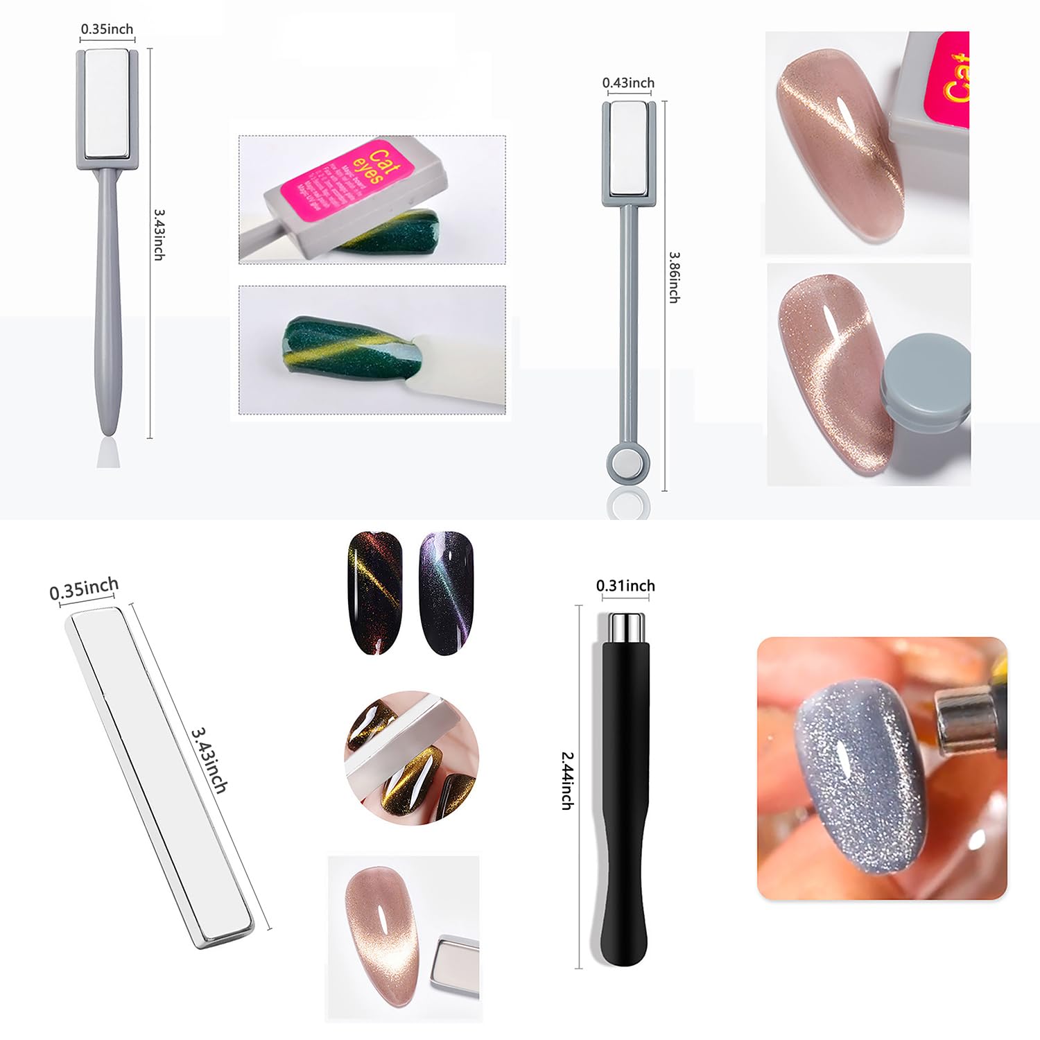 10個入りキャッツアイマグネットセット ネイルアート 3D効 - Nail Art Full Color のレビューと価格