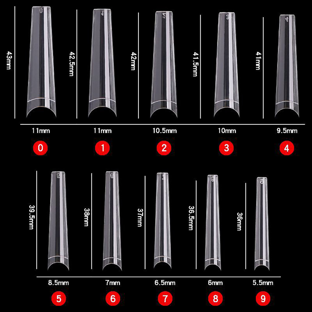 棺桶型フェイクネイルチップ アクリル ロングシェイプ ハーフ - Nail Art Xl のレビューと価格