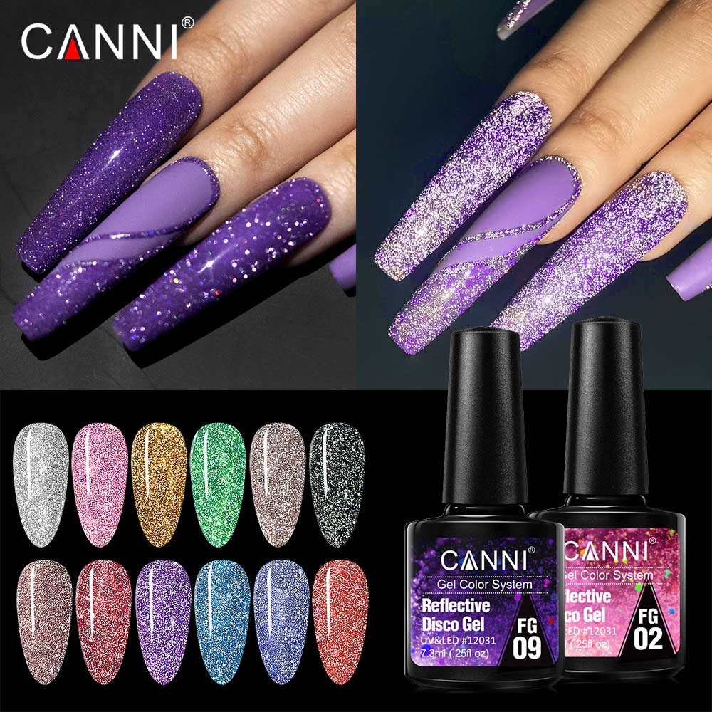 Canni 反射ジェル明るい効果パーティーシャイニングレイン - Nail Art Rainbow のレビューと価格