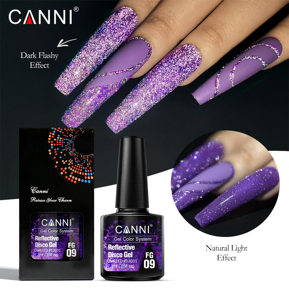 Canni 反射ジェル明るい効果パーティーシャイニングレイン - Nail Art Rainbow のレビューと価格