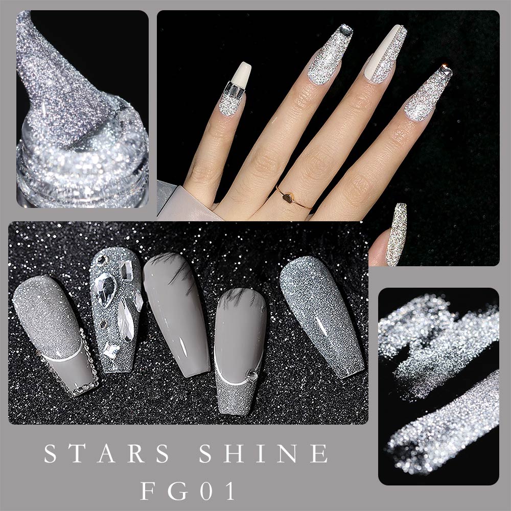 Canni 反射ジェル明るい効果パーティーシャイニングレイン - Nail Art Rainbow のレビューと価格