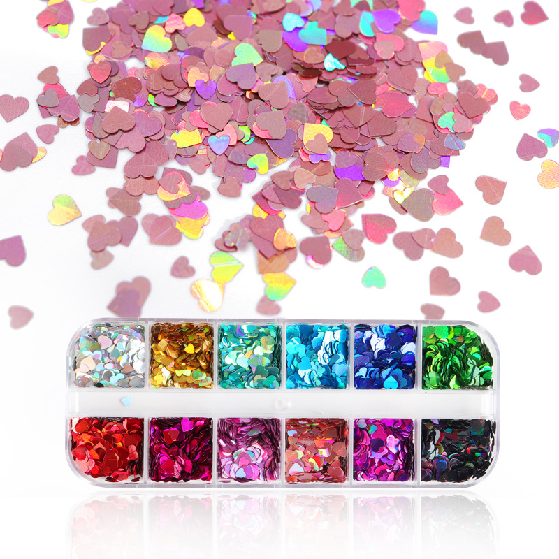混合色の蛍光蝶キラキラまつげ延長アクセサリーネイルアートグリ - Nail Art Inspo のレビューと価格