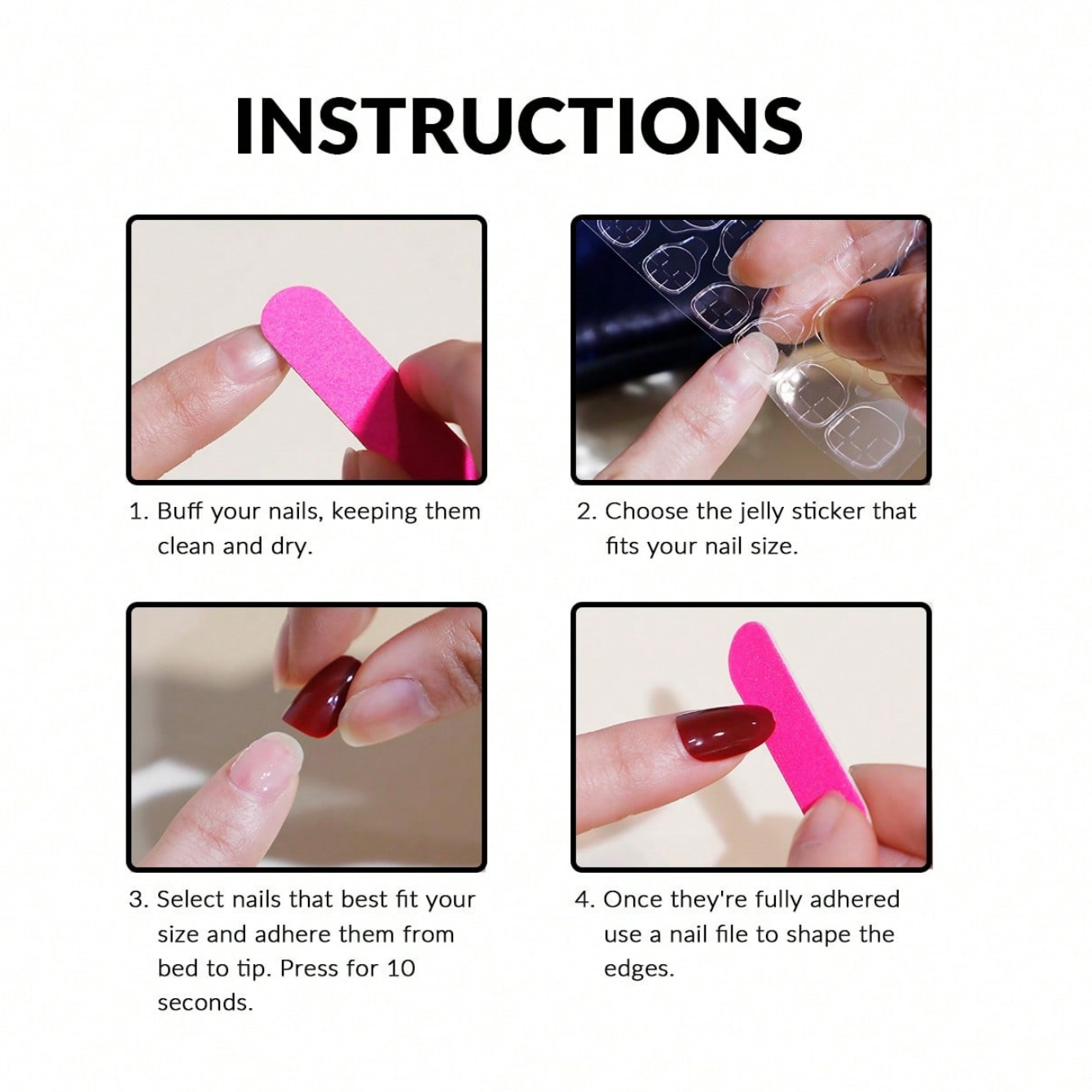 10個入り純手作業でプレスされたショートスクエアネイルアート - Nail Art Inspo のレビューと価格